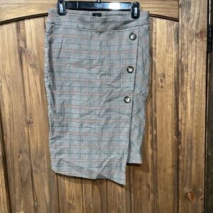 Jules & Leopold Gray Plaid Pencil Skirt